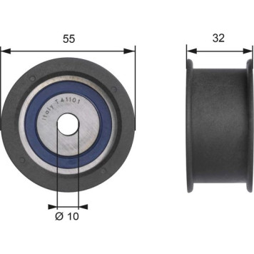 Gates T41101 Umlenkrolle/Führungsrolle, Zahnriemen PowerGrip™ Gates T41101 Umlenkrolle/Führungsrolle, Zahnriemen PowerGrip™