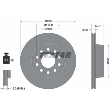 Textar 92068400 Bremsscheibe