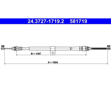 ATE 24.3727-1719.2 Seilzug, Feststellbremse ATE 24.3727-1719.2 Seilzug, Feststellbremse