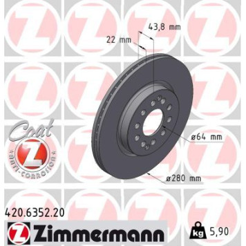 Zimmermann 420.6352.20 Bremsscheibe Coat Z