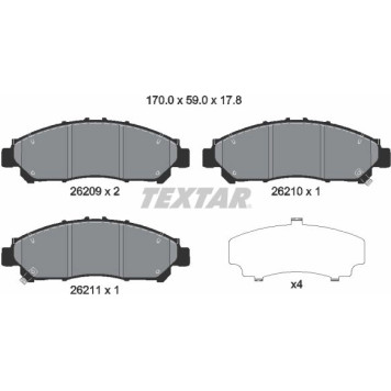 Textar 2620901 Bremsbelagsatz, Scheibenbremse