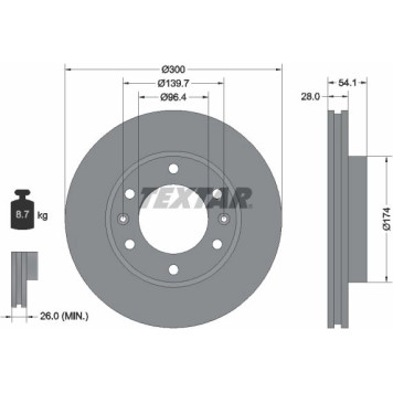 Textar 92164500 Bremsscheibe Textar 92164500 Bremsscheibe