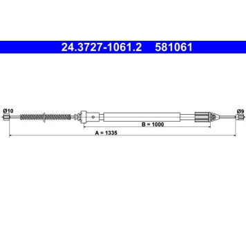 ATE 24.3727-1061.2 Seilzug, Feststellbremse