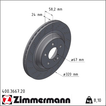 Zimmermann 400.3667.20 Bremsscheibe Coat Z Zimmermann 400.3667.20 Bremsscheibe Coat Z