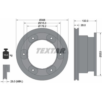 Textar 93177703 Bremsscheibe PRO Textar 93177703 Bremsscheibe PRO