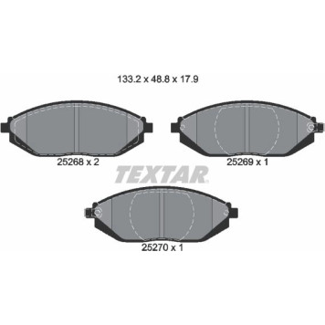 Textar 2526801 Bremsbelagsatz, Scheibenbremse Q+