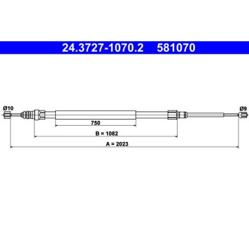 ATE 24.3727-1070.2 Seilzug, Feststellbremse ATE 24.3727-1070.2 Seilzug, Feststellbremse