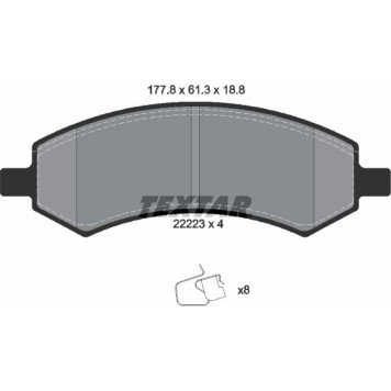 Textar 2222301 Bremsbelagsatz, Scheibenbremse Q+