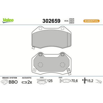 Valeo 302659 Bremsbelagsatz, Scheibenbremse ESSENTIAL