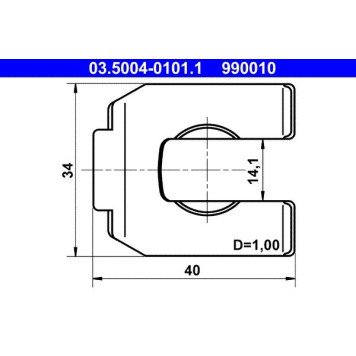ATE 03.5004-0101.1 Halter, Bremsschlauch ATE 03.5004-0101.1 Halter, Bremsschlauch
