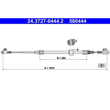 ATE 24.3727-0444.2 Seilzug, Feststellbremse ATE 24.3727-0444.2 Seilzug, Feststellbremse
