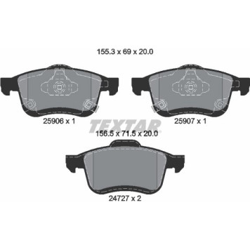 Textar 2590601 Bremsbelagsatz, Scheibenbremse Q+ Textar 2590601 Bremsbelagsatz, Scheibenbremse Q+