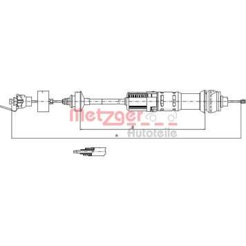 Metzger 11.2284 Seilzug, Kupplungsbetätigung