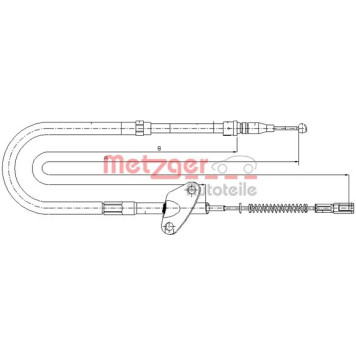 Metzger 10.9872 Seilzug, Feststellbremse Metzger 10.9872 Seilzug, Feststellbremse