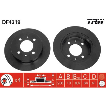 TRW DF4319 Bremsscheibe