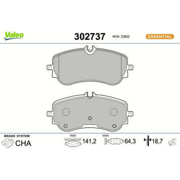 Valeo 302737 Bremsbelagsatz, Scheibenbremse ESSENTIAL