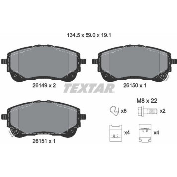 Textar 2614901 Bremsbelagsatz, Scheibenbremse Q+