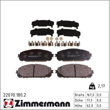 Zimmermann 22070.180.2 Bremsbelagsatz, Scheibenbremse Zimmermann 22070.180.2 Bremsbelagsatz, Scheibenbremse