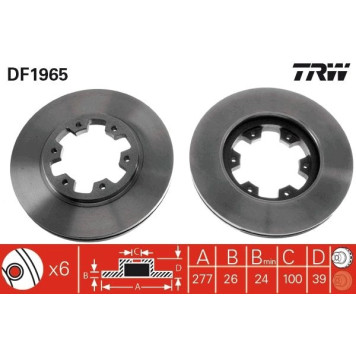 TRW DF1965 Bremsscheibe TRW DF1965 Bremsscheibe