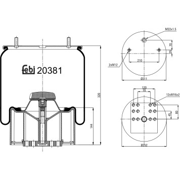 FEBI BILSTEIN 20381 Federbalg, Luftfederung