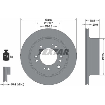 Textar 92205000 Bremsscheibe