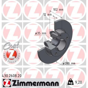 Zimmermann 430.2608.20 Bremsscheibe Coat Z Zimmermann 430.2608.20 Bremsscheibe Coat Z