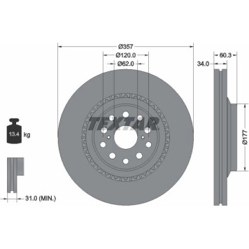 Textar 92224303 Bremsscheibe PRO Textar 92224303 Bremsscheibe PRO