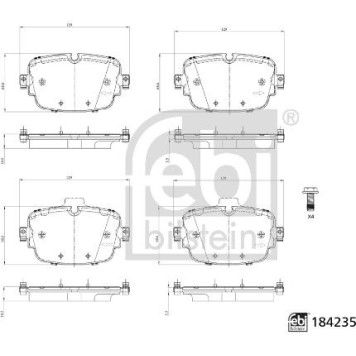 FEBI BILSTEIN 184235 Bremsbeläge FEBI BILSTEIN 184235 Bremsbeläge