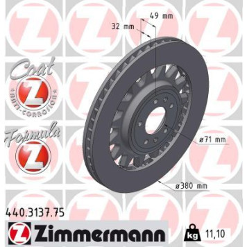 Zimmermann 440.3137.75 Bremsscheibe Formula Z Zimmermann 440.3137.75 Bremsscheibe Formula Z
