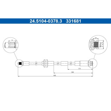 ATE 24.5104-0378.3 Bremsschlauch ATE 24.5104-0378.3 Bremsschlauch