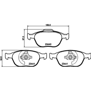 Hella 8DB 355 009-561 Bremsbelagsatz, Scheibenbremse