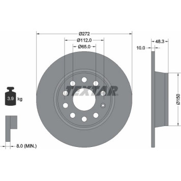 2x Textar 92224903 Bremsscheibe PRO 2x Textar 92224903 Bremsscheibe PRO