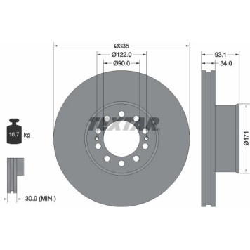 Textar 93138000 Bremsscheibe