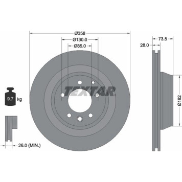 2x Textar 92151403 Bremsscheibe PRO