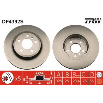 TRW DF4392S Bremsscheibe SINGLE TRW DF4392S Bremsscheibe SINGLE