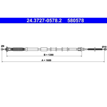 ATE 24.3727-0578.2 Seilzug, Feststellbremse ATE 24.3727-0578.2 Seilzug, Feststellbremse
