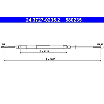 ATE 24.3727-0235.2 Seilzug, Feststellbremse ATE 24.3727-0235.2 Seilzug, Feststellbremse