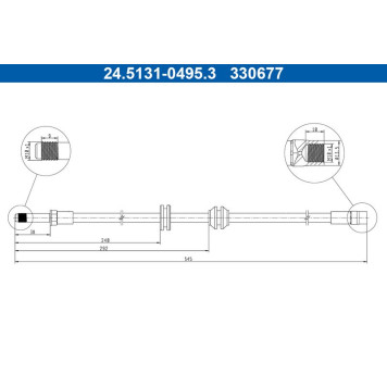 ATE 24.5131-0495.3 Bremsschlauch ATE 24.5131-0495.3 Bremsschlauch