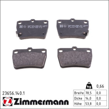 Zimmermann 23656.140.1 Bremsbelagsatz, Scheibenbremse Zimmermann 23656.140.1 Bremsbelagsatz, Scheibenbremse