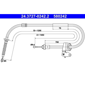ATE 24.3727-0242.2 Seilzug, Feststellbremse