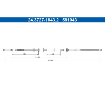 ATE 24.3727-1043.2 Seilzug, Feststellbremse ATE 24.3727-1043.2 Seilzug, Feststellbremse