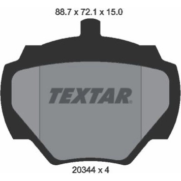 Textar 2034402 Bremsbelagsatz, Scheibenbremse
