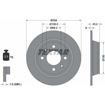 Textar 92048500 Bremsscheibe Textar 92048500 Bremsscheibe