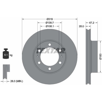 Textar 92230403 Bremsscheibe PRO Textar 92230403 Bremsscheibe PRO