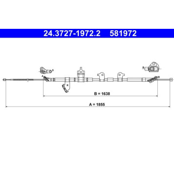 ATE 24.3727-1972.2 Seilzug, Feststellbremse ATE 24.3727-1972.2 Seilzug, Feststellbremse
