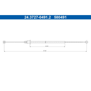 ATE 24.3727-0491.2 Seilzug, Feststellbremse ATE 24.3727-0491.2 Seilzug, Feststellbremse