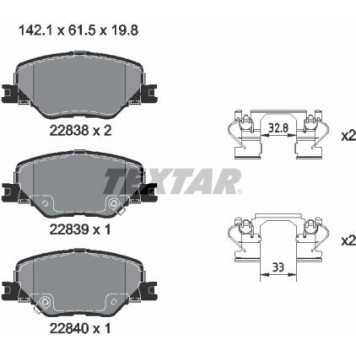 Textar 2283801 Bremsbelagsatz, Scheibenbremse Q+ Textar 2283801 Bremsbelagsatz, Scheibenbremse Q+