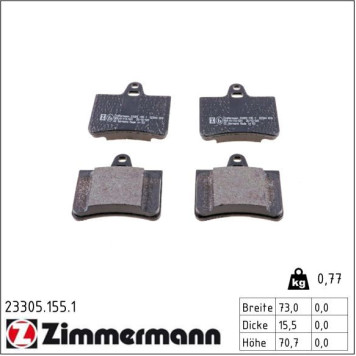 Zimmermann 23305.155.1 Bremsbelagsatz, Scheibenbremse Zimmermann 23305.155.1 Bremsbelagsatz, Scheibenbremse