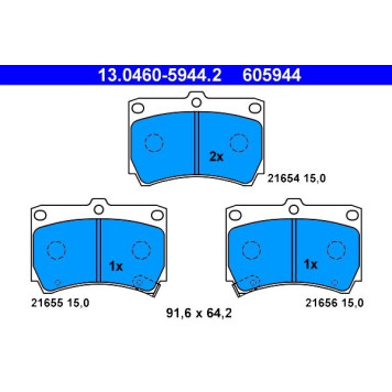 ATE 13.0460-5944.2 Bremsbelagsatz, Scheibenbremse
