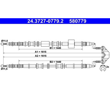 ATE 24.3727-0779.2 Seilzug, Feststellbremse ATE 24.3727-0779.2 Seilzug, Feststellbremse